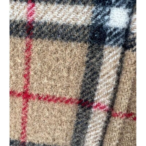 Authentic Vintage BURBERRY Beige Nova Check Wool Hooded Peacoat Size L - Picture 10 of 16